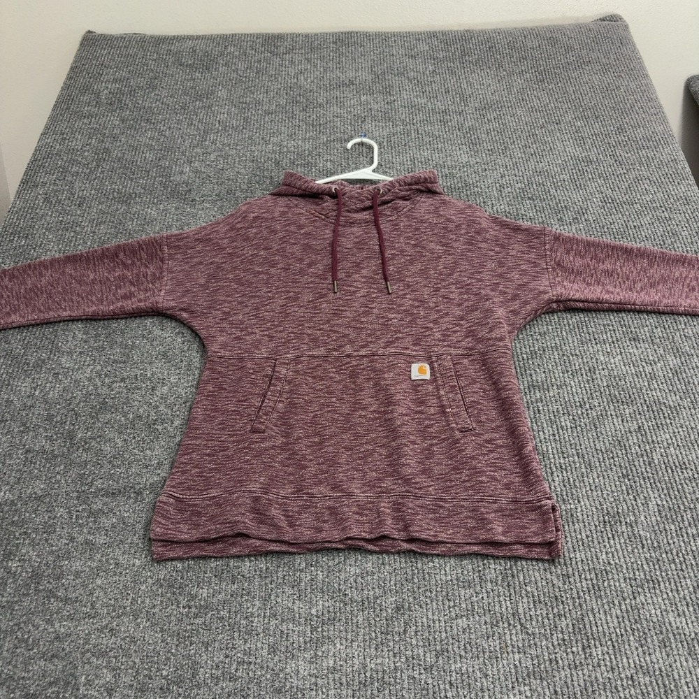 Carhartt Hoodie Womens S Purple Cotton Polyester Relaxed Fit Workwear Casual